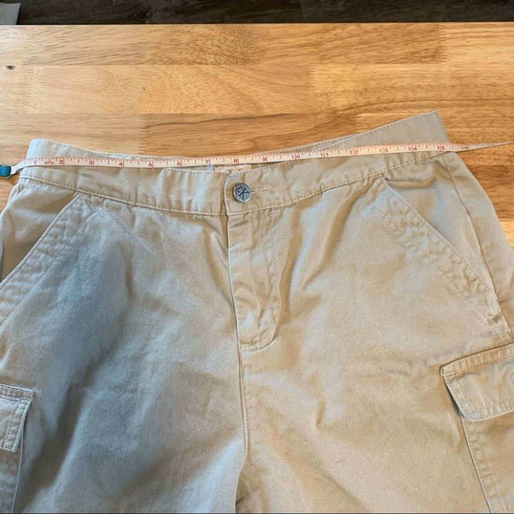 Vintage Calvin Klein Khaki Color Shorts Size 10 - Picture 7 of 13